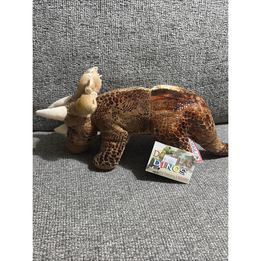 DOUGLAS DINOS TRICERATOPS Plush DINOSAUR Stuffed Animal w/ Sound Roars NWT